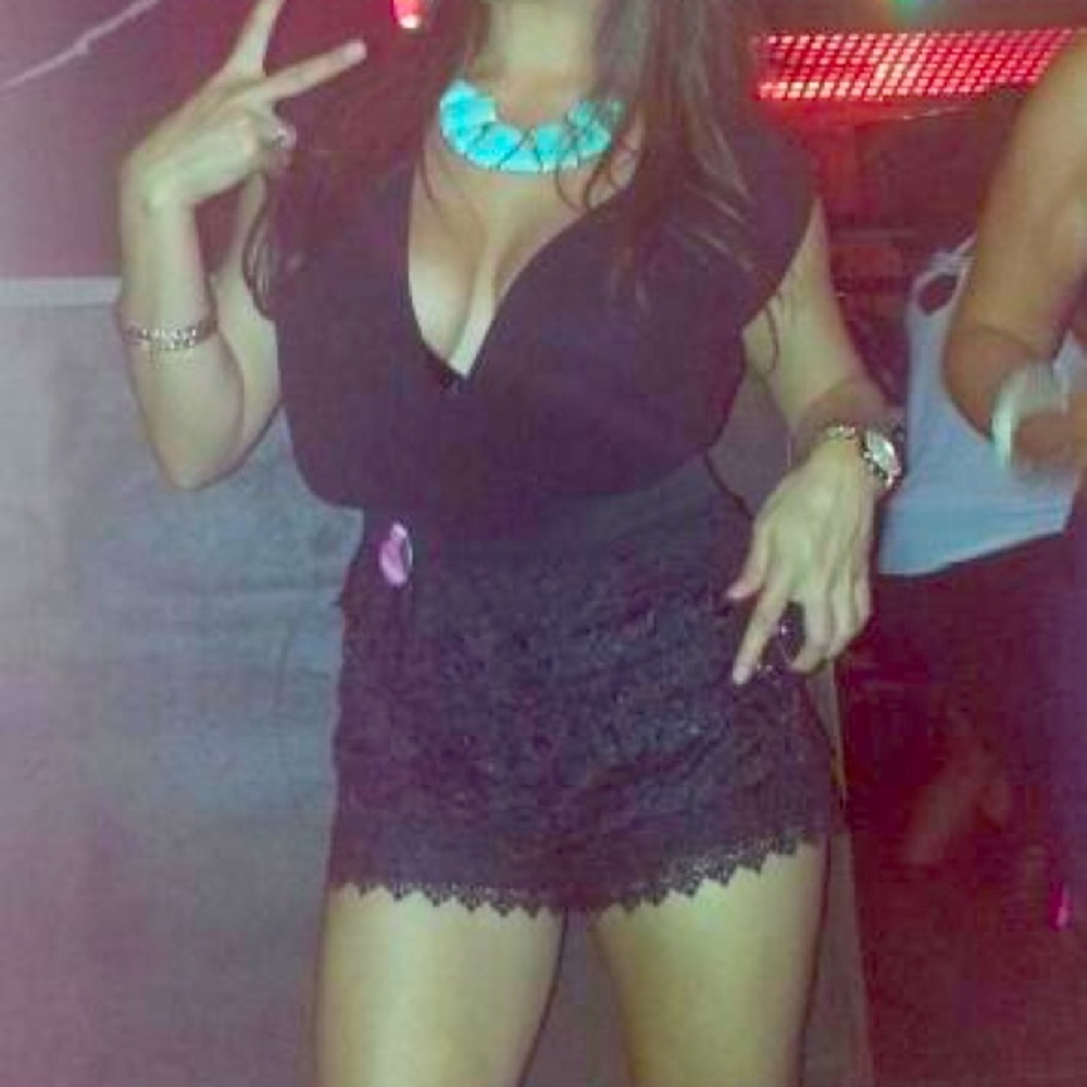 Black lace romper